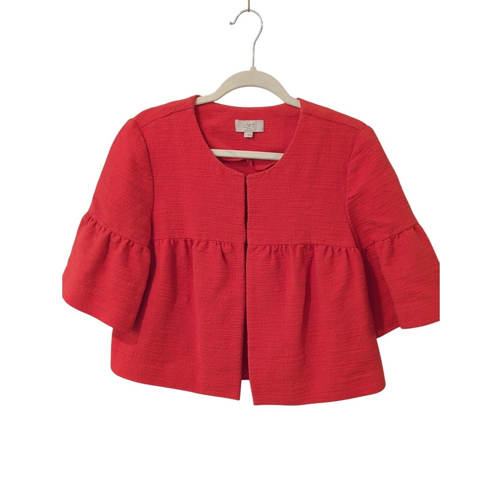 Cropped Lady Car Jacket Orange‎ Red size Medium